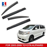 บังน้ำฝน กันสาด Alphard 10 2003 2004 2005 2006 2007 4ชิ้น คิ้วโครเมี่ยม สำหรับโฉมแรกสุด NT