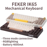 FEKER IK65 Wireless Bluetooth 2.4G Mechanical Keyboard Hot Swap Plug Matcha switch 65% Cherry Keycap PBT RGB Lighting VIA Keyboard 4000mA Battery Volume Knob Gaming Keyboard