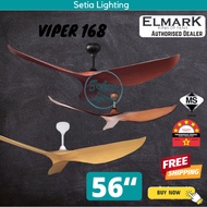 ELMARK VIPER 168 Ceiling Fan 56 DC Motor 3 blade with remote designer fan kipas angin siling fan 家用风扇white black wood