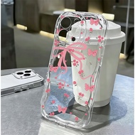 For IPhone 17 16 11 Pro 13 15 7Plus Pro Max 8 6 6s XR XS Pastel Bow Clear Cover