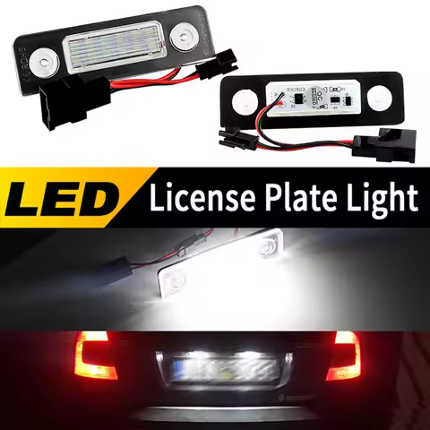 2pcs Car LED Rear License Number Plate Lights For Skoda Octavia Pre-facelift Octavia 2 1Z Facelift R