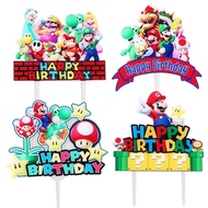 Nintendo Super Mario Bros Series Luigi Bowser Yoshi Peach Mario Theme Cake Decorating Cake Birthday Party Supplies Action Toys Cake Decoration Gifts