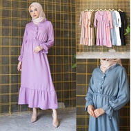 [MAMASILO] irene Crinckle Dress / Premium Ruffle Dress / Ruffle Nursing Dress without hijab