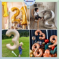 40 Inch Number Foil Balloon (Gold/Silver/Rose Gold/Cream/Caramel) 40" Number Balloon 40Inch Belon No