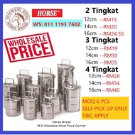 Wecareyou20 Horse 2/3/4/5 Tier Stainless Steel Food Carrier Tiffin Carrier Tingkat Nasi Economy Rice
