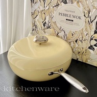 🔥German VELOSAN non stick wok household wheat rice stone wok ceramic pebble wok electromagnetic stov
