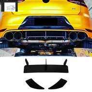 for Golf 7R Golf 7 R 2013-2016 Glossy Black Rear Bumper Diffuser Splitter Spoiler Fins Trim