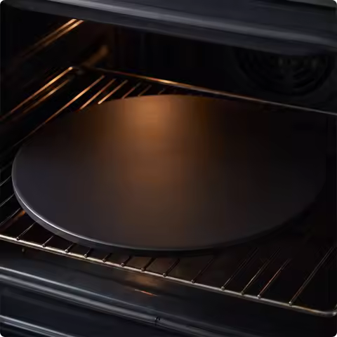 Pizza Baking Stone Heat Resistant Cordierite Pizza Stone Baking Plate Round Black for Home Bakers