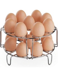 2入組雞蛋蒸架 - 不鏽鋼網架，適用於6,8夸脫壓力鍋，兼容Instant Pot配件，可蒸18個蛋，蛋可以相互疊放在上面蒸