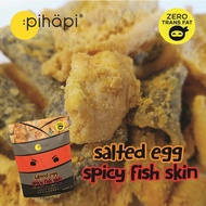 [PROMO] 500g (10 x 50g) Pihapi Salted Egg Mild Spicy Fish Skin Snacks