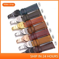For Tudor Folding Buckle Butterfly Genuine Leather Strap First Layer Cowhide Black bay Universal Men Women 20mm 22mm