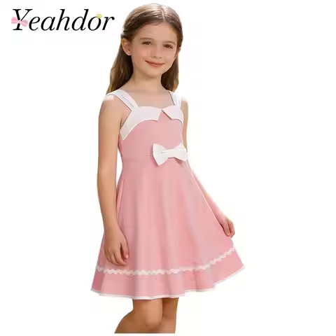 Kids 50s Vintage Dresses for Girls 1950s Outfits Rockabilly Swing Dress Children Sweetheart Sleevele