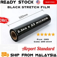 1 Roll 2.2kg 500mm BLACK STRETCH FILM Airport Quality Standard