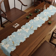 New Chinese Style Table Flag Lace Edged Tea Ceremony Tablecloth Art Waterproof Luxury High Aesthetic