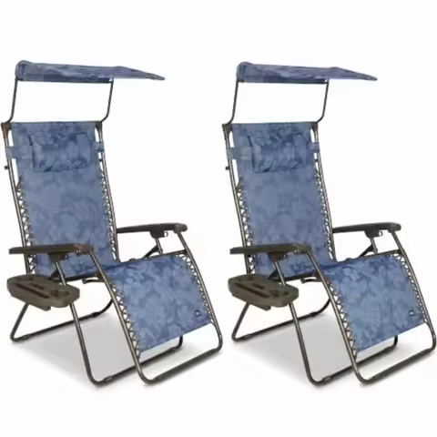Outdoor lounge chair set of 2, 33 wide XXL zero gravity design, aluminum frame, black, foldable and 