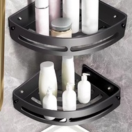 Bathroom Corner Shelf Toilet Rack Punch-Free Wall Mounted Shampoo Storage Accessories Organizer