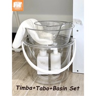 Transparent Timba with Lid Plastic Bucket Timba with Dipper and Basin Tabo malist Home Buddies Aesth