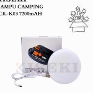 [MNASTORE12] KISEKI LAMPU CAMPING LED CK-K03 7200MAH KAPASITAS BATERAI 60*0,5W LED MODULE DAPAT DIGU