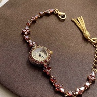 Agete Garnet Second-hand watch Mini Delicate Square Wheat Ear Ladies Square Retro watch20260611