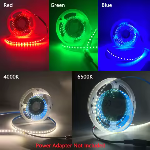 5M/16.4Ft Dc12V 600 Led Lights, 8mm Wide Led Tape Light Strip with Dc Connector, Self-Adhesive and C
