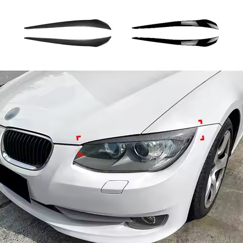 For BMW 3 Series E92 E93 325i 330i 330d 335i 335d 2010 2011 2012 LCI 2PCS ABS Gloss Black Headlight