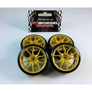 Tianmu 168 1/10 Like Real Drift Tire Frame Set, One Car Four Wheels, Gold (KF28216)