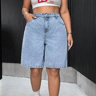 Plus Size Casual Washed Loose Denim Shorts Y2k Drake