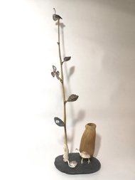 -筆筒樹- 手作筆筒 竹筆筒 造型筆筒 石頭藝品 原石擺飾