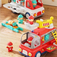 Kids Ambulance Fire Truck Toy Multifunctional Electric Car with Sound Light Pretend Play Educational