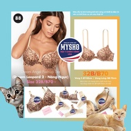 [Size 32B/B70 - 88] Demi Angel Push-up Premium Women's Bra, Breast Lift-Leopard