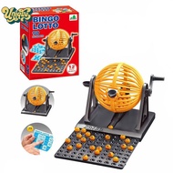 (Unique) Bingo Chips Toys Bingo Game Set Lottery Machine Mini Chips Adult Toy Pretend Play Party Bin