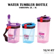 Water Tumbler Bottle Straw & Strip 2L/3L/Bekas Air Plastik