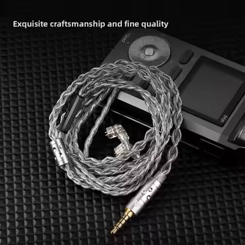 QKZ T7 silver-plated upgrade cable 3.5mm plug 2PIN earphone upgrade cable 336-core silver-plated ear