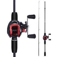 FRRTC Fishing Rod Set Baitcasting Casting Rod Joran Pancing Set Fishing Reels 2 Section Fishing Rod