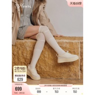 73hours Women's Shoes Cinnamon Roll Autumn New Style Lightweight Heightening Sports Casual Shoes Sma