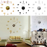 Stylish DIY Sticker 3D Mirror Surface Wall Clock for Artistic Office Home Decor