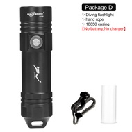 HaixnFire DV28ไฟฉายดำน้ำลึกไฟฉายกันน้ำ26650/18650แบตเตอรี่ไฟฉายตั้งแคมป์แบบชาร์จได้