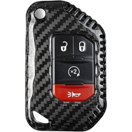 Sarung Penutup Fob Kunci Jauh Gentian Karbon Tulen untuk Jeep Wrangler Rubicon 392 JL JLU Wagoneer G