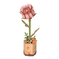 Robotime diy wooden Rose model ROKR Blooming Garden Pink Rose TW041 Meaningful gift