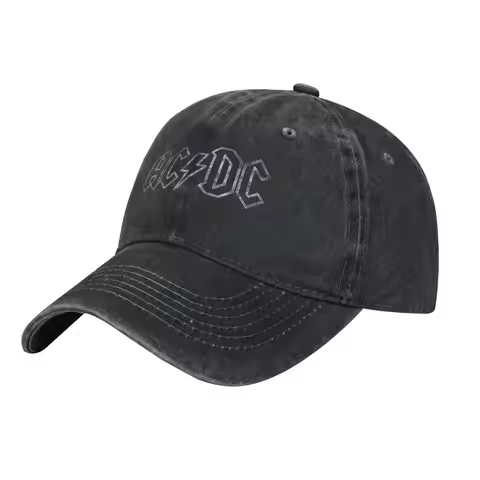 AC-DC Rock Music Band Jagged Logo Men Women Baseball Caps Distressed Washed Hats Cap Vintage Outdoor