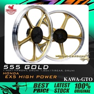 RIM MOTOSIKAL KAWA-GTO SPORT RIMS 555 1.40X17(DRUM, F) 1.60X17(DRUM, R) FOR HONDA EX5 HIGH POWER, EX