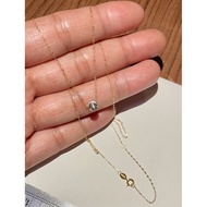 PAWNABLE 18K Saudi Gold Fine Tauco Chain(thin) with 18K White Gold Cat’s Eye Pendant