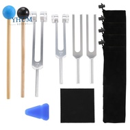 4 Pack Tuning Fork Set(128 Hz,256 Hz,512 Hz,528 Hz)with Tuning Fork Hammer for Sound Healing Sound V