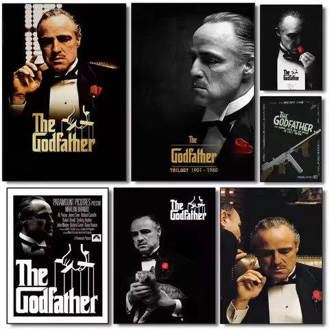 Classic Movie Gangsters The Godfather Poster HD art canvas painting home living room bedroom bar aes