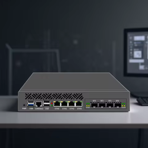 Topton 1U 9.5 Inch Rack mounted Firewall Mini PC Intel N150 Quad Core 4*/2*10G SFP 4*2.5G LAN i226-V