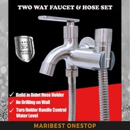 🔥 NEW 🔥 Kepala Paip Keluli Besi FULL SET STAINLESS STEEL 304 TWO WAY FAUCET TAP WITH BIDET HOSE BATH