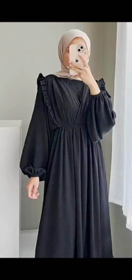 Zifa dress premium|Gamis crinckle terbaru|Long dress muslimah