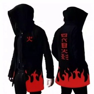 JAKET JUBAH SWEATER HOODIE PRIA - WANITA WIBU ANIME NARUTO HOKAGE KONOHA YONDAIME DADA KANJI COOSPL