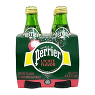 Perrier Sparkling Lychee Mineral Water, 4s x 330ml [France]