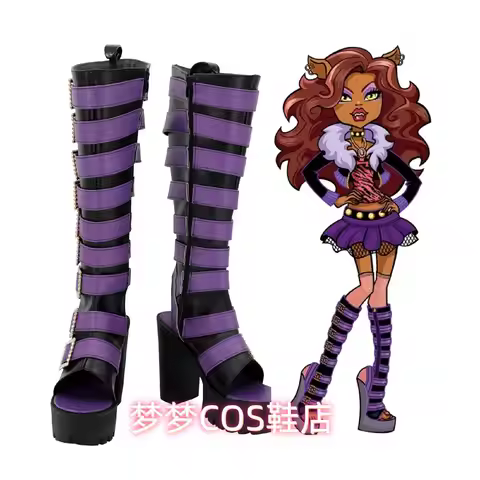 Clawdeen Wolf Cosplay Shoes Boots Halloween Costume Accessory Prop